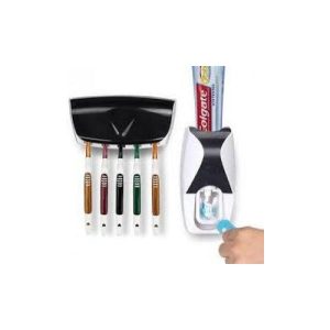 Toothpaste Dispenser And Brush Holder-Black
