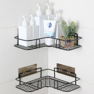 2pcs Anti-Rust Bathroom Storage Shelf Rack Holder