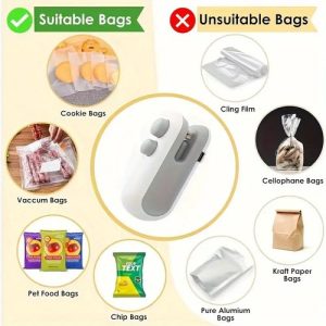 Mini USB Rechargeable 2-in-1 Heat Bag Sealer And Cutter