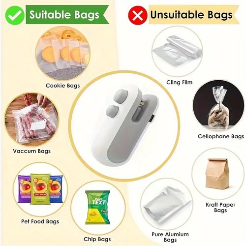 Mini USB Rechargeable 2-in-1 Heat Bag Sealer And Cutter