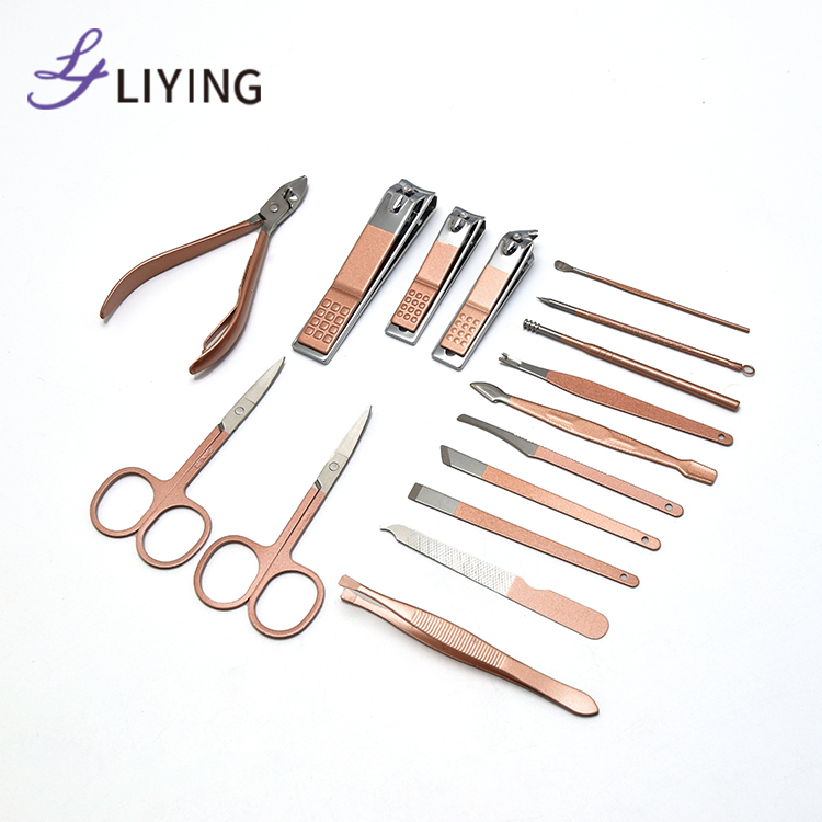 Hot Online Sales Professional Stainless Steel Luxurious Nail Clippers Kit Pedicure Care Tools Multi-Functional Manicure Set Box