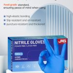 Blue powder free disposable nitrile gloves 100pcs 1 box 3mil for industrial use in food processing waterproof and oil resistant