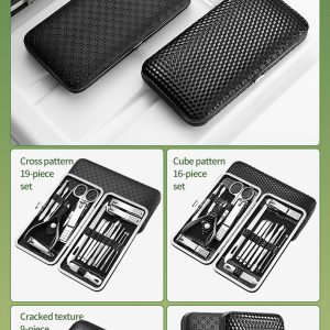 9pcs/16pcs/19pcs Stainless Steel Nail Clipper Kits Pedicure Tool Nail Cutter Set With PU Bag