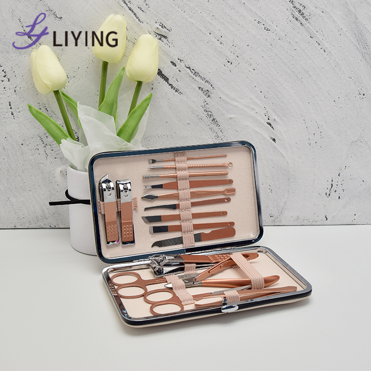 Hot Online Sales Professional Stainless Steel Luxurious Nail Clippers Kit Pedicure Care Tools Multi-Functional Manicure Set Box