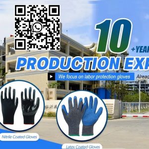 Construction Polyester 13G Latex Rubber Coated Red and Black Work Protective Gloves With Latex Coating