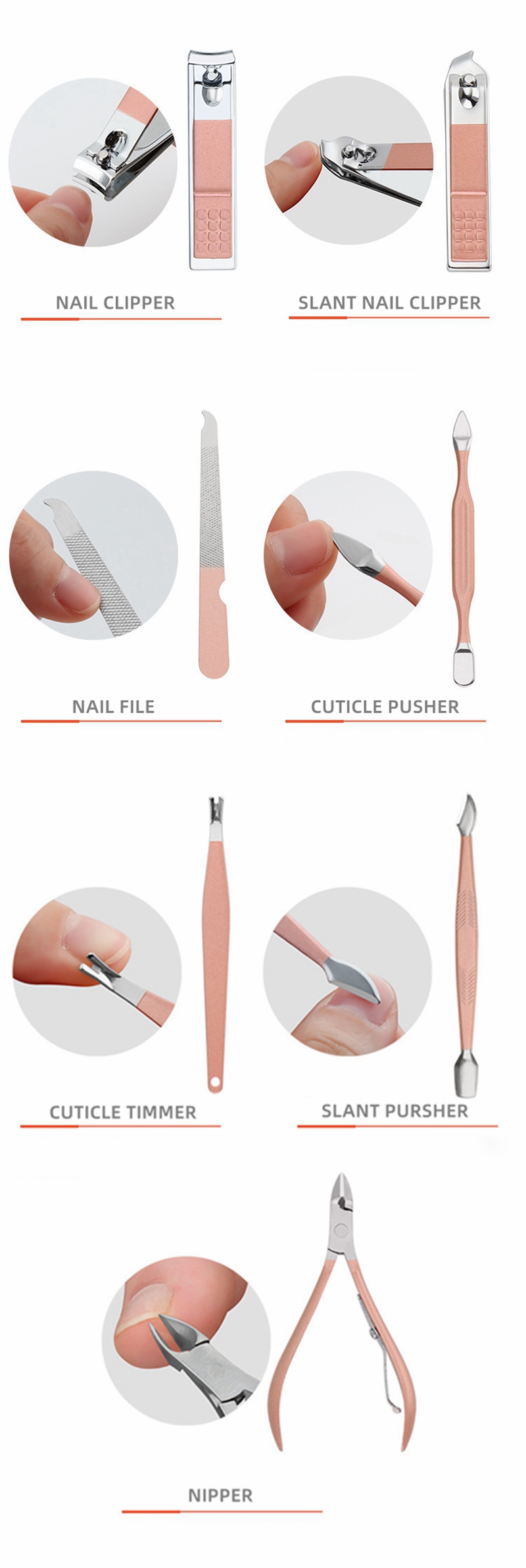 Hot Online Sales Professional Stainless Steel Luxurious Nail Clippers Kit Pedicure Care Tools Multi-Functional Manicure Set Box