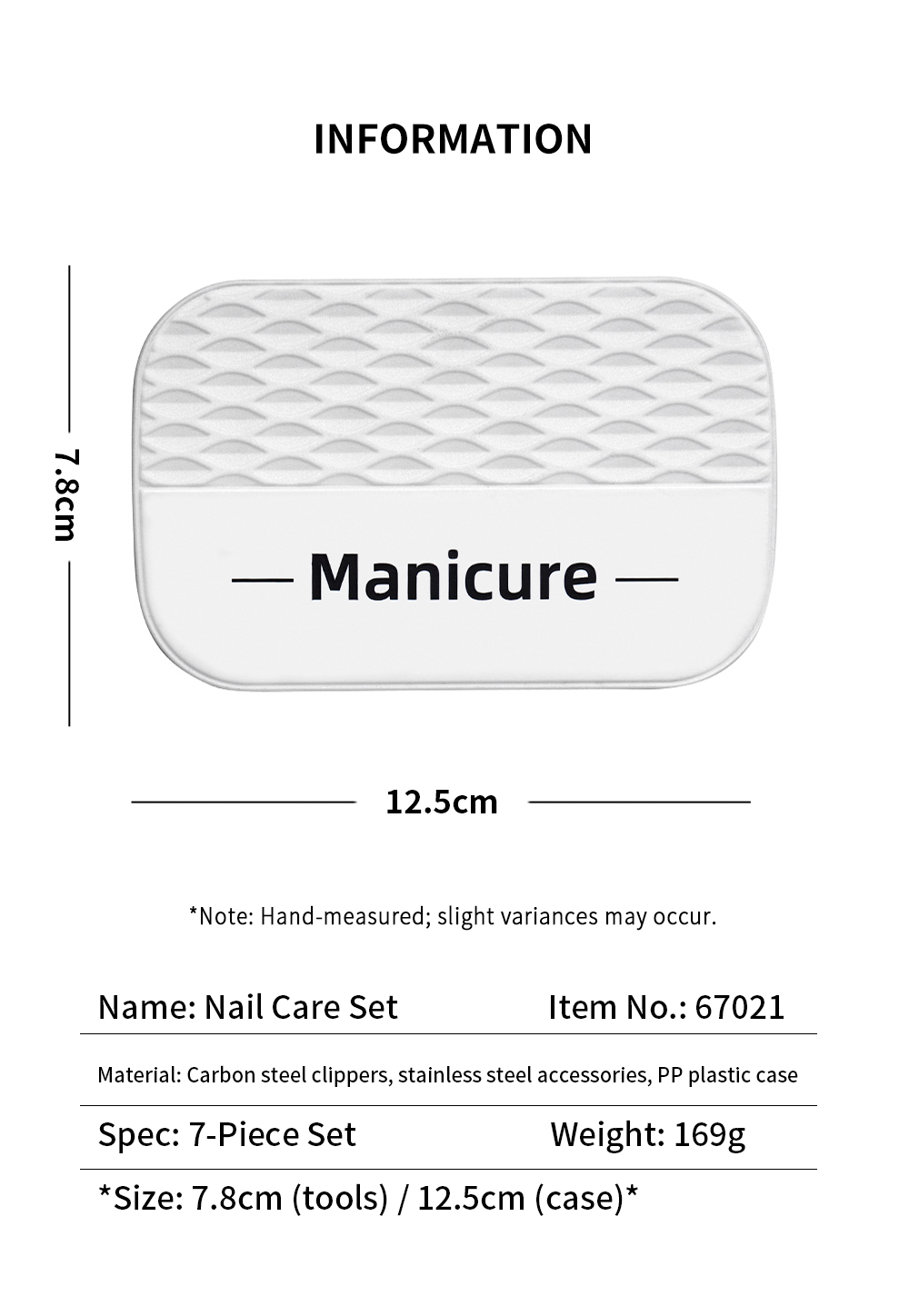 New Arrival 7 PCS White Portable Luxury Manicure Pedicure Set Stainless Steel Cuticle Nail Clipper for Foot Care Gift Set Care