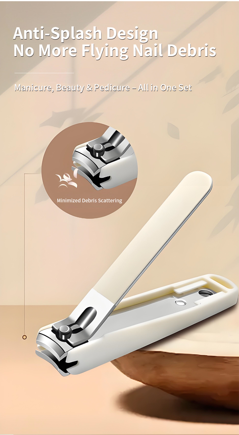 New Arrival 7 PCS White Portable Luxury Manicure Pedicure Set Stainless Steel Cuticle Nail Clipper for Foot Care Gift Set Care