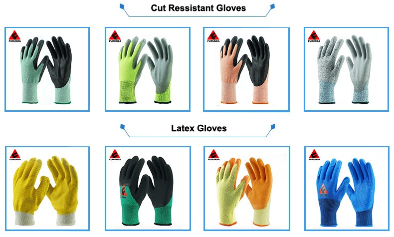 Construction Polyester 13G Latex Rubber Coated Red and Black Work Protective Gloves With Latex Coating