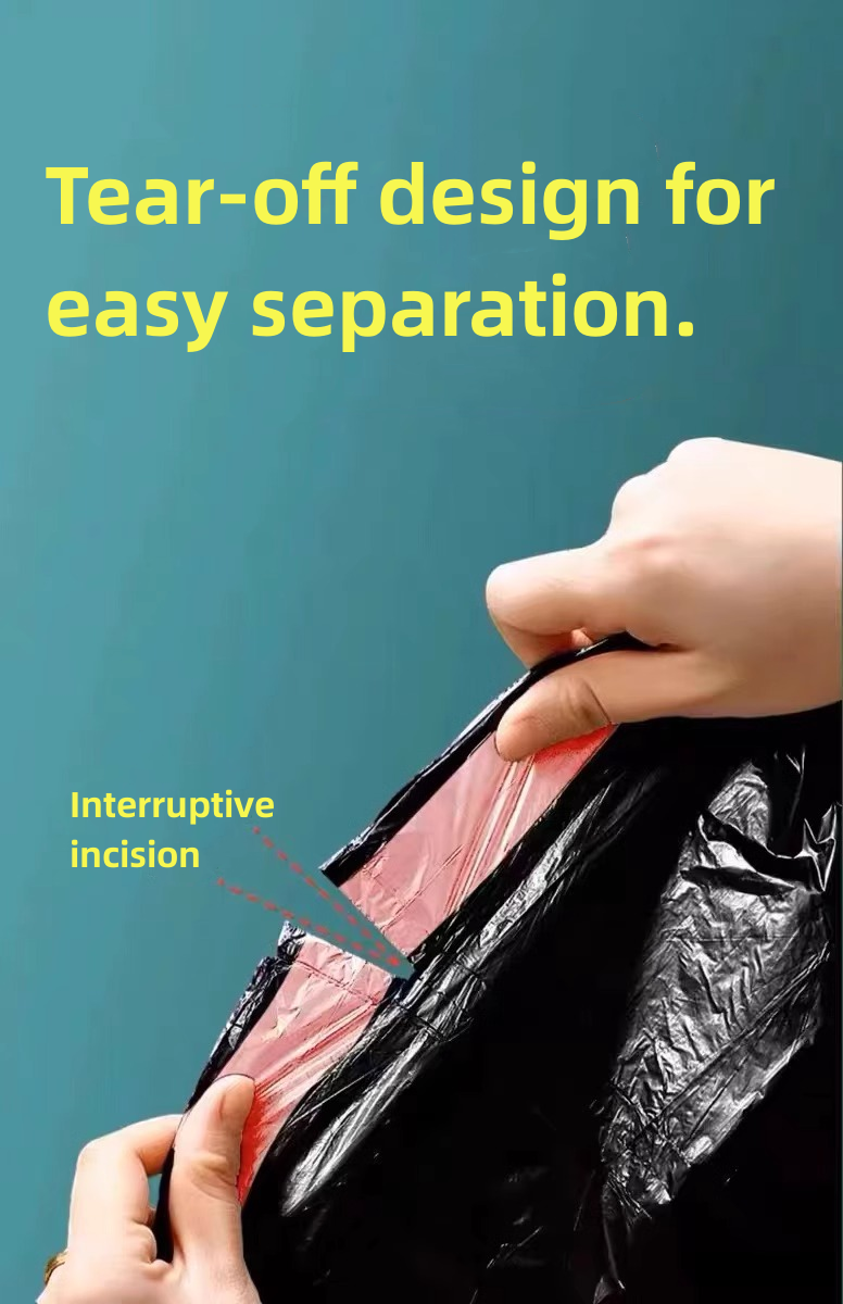 Thickened household garbage bags with drawstrings, available in multiple colors, suitable for office and kitchen use