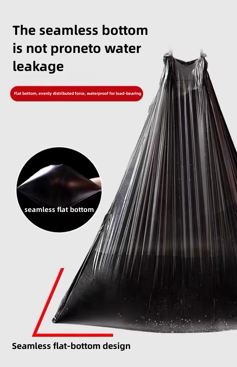Thickened household garbage bags with drawstrings, available in multiple colors, suitable for office and kitchen use