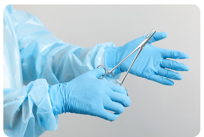 Box Custom Gloves With Logo Work Gloves Disposable Blue Vinyl Nitrile Blend Gloves Powder Free Latex Free