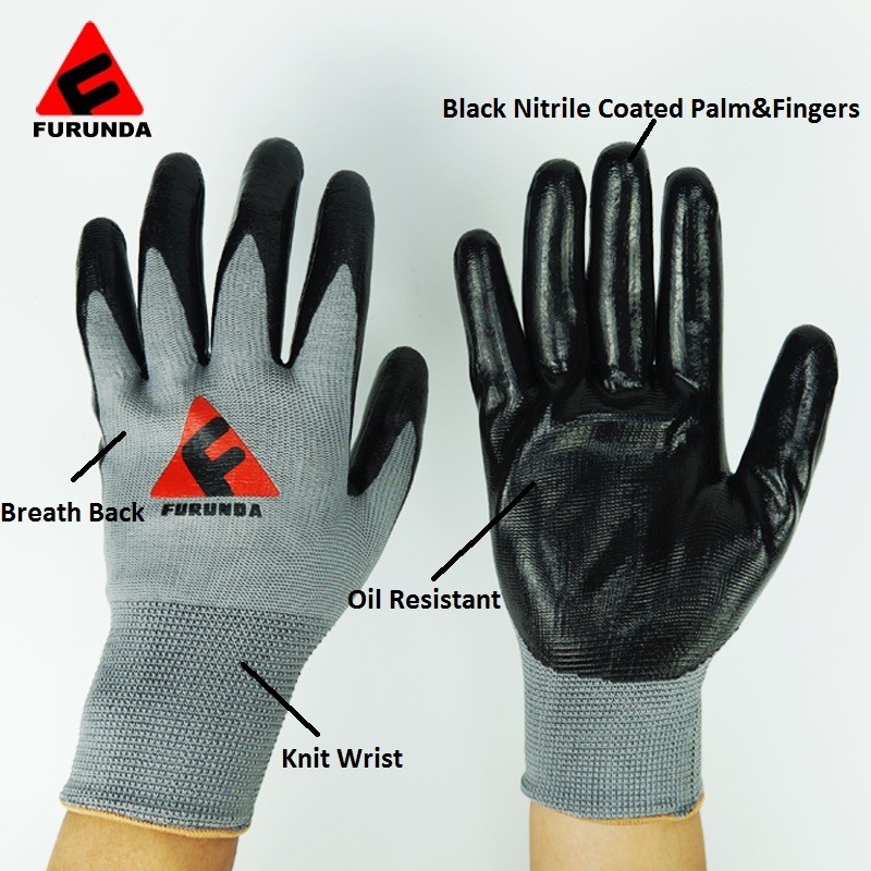 Construction Polyester 13G Latex Rubber Coated Red and Black Work Protective Gloves With Latex Coating