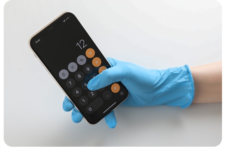 Box Custom Gloves With Logo Work Gloves Disposable Blue Vinyl Nitrile Blend Gloves Powder Free Latex Free