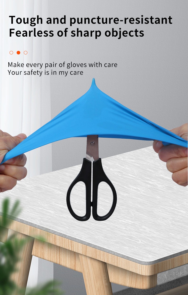 Blue powder free disposable nitrile gloves 100pcs 1 box 3mil for industrial use in food processing waterproof and oil resistant