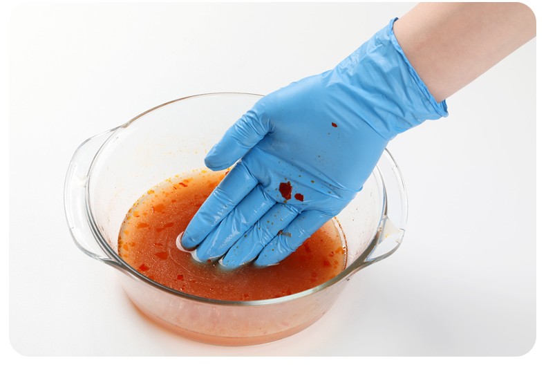 Box Custom Gloves With Logo Work Gloves Disposable Blue Vinyl Nitrile Blend Gloves Powder Free Latex Free