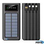 POHB Fast Charge Portable Power Banks With 4 Charging Cables 20000mahblack Y304