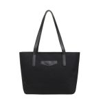 Ladies Tote Bag Knitted Fabric Women Handbag - Black
