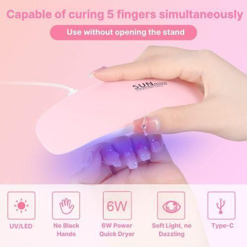 Mini UV LED Nail Dryer Lamp Nails Curing 6W Mini USB Portable Lamp 2 Modes White - Image 2