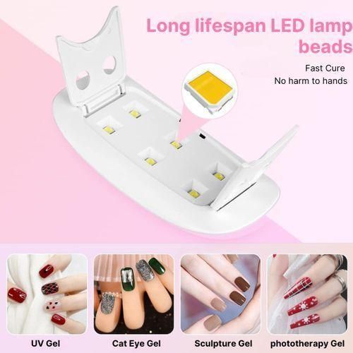 Mini UV LED Nail Dryer Lamp Nails Curing 6W Mini USB Portable Lamp 2 Modes White - Image 4