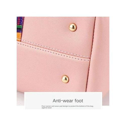 4-Piece Leather Shoulder/Handbags Set - Pink - Image 5