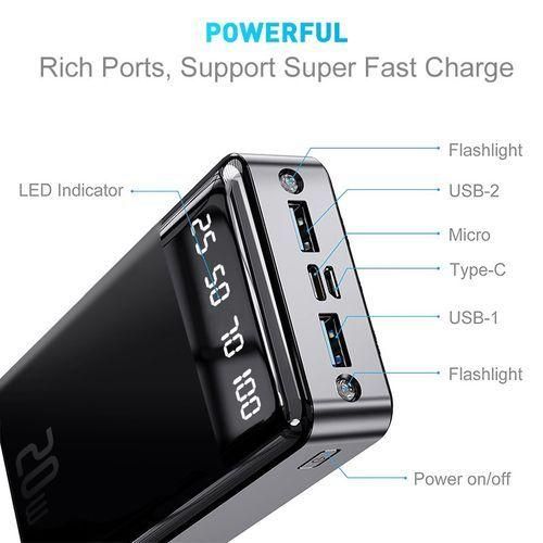 VIC 20000mAh Power Banks Portable Charger Ultra Slim Battery Pack( Type C Input) - Image 6