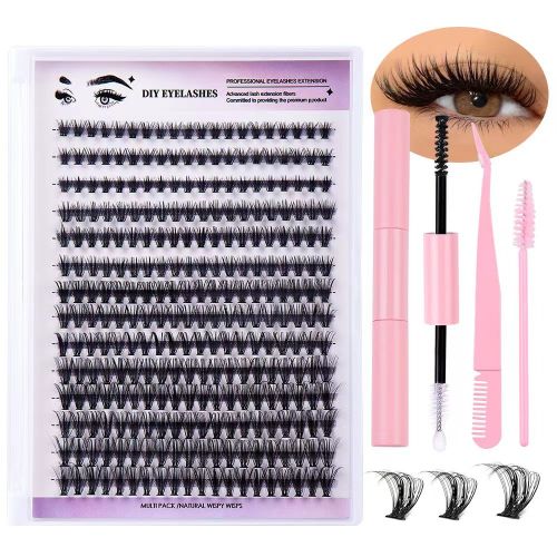 DIY Eyelash Extension Kit Single Cluster False Lashes 280pcs Lash Clusters 8-16mm - Image 7